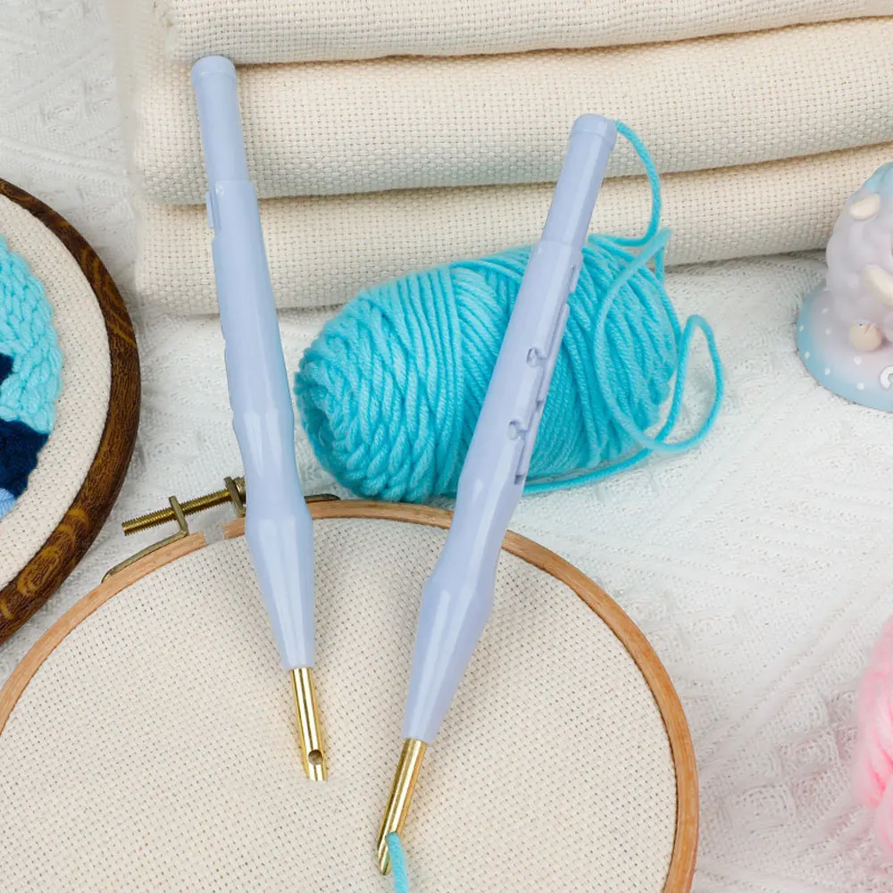 1Pc Adjustable Punch Needle Embroidery Brass Needle Wool Felt Craft Poking Tools Pen DIY Carpet Hook Needlework Knitting Tool