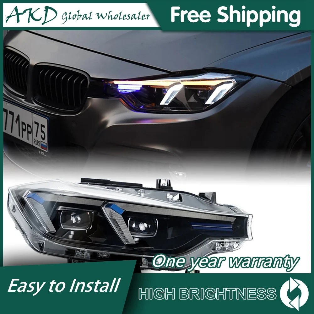 Car For BMW F30 F35 2013–2018 Headlights DRL Hella LED Bi Xenon Bulb Fog Lights Car Accessory 320i 318i Head Lamp