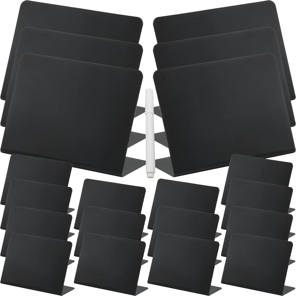 1 Set Small Chalkboard Sign L-Shaped Standing Message Board For Table Desk Wedding Party Food Labels Price Tags Mini Blackboard