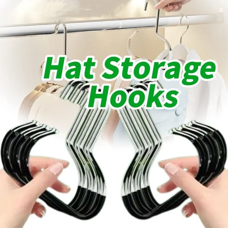 1-20pcs Circle Ring Hat Hanger Non-marking Non-slip Hat Storage Hook Closet Bedroom Saving Space Scarf Towel Tie Hanging Rack