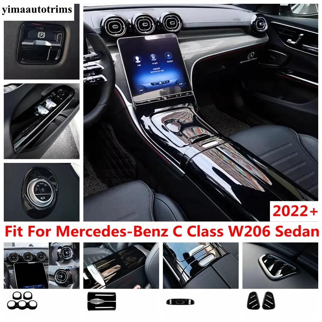 

Window Lift / Head Light / Hand Brake / Gear Shift Cover Trim For Mercedes-Benz C Class W206 Sedan 2022 2023 2024 Accessories