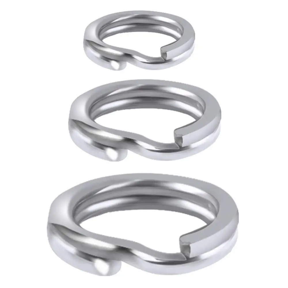 50pcs Fishing Rings Stainless Steel Split Ring High Quality Oval Split Double Connecting Ring For Fishing Lure Hook Accessories