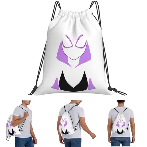 Gwen Stacy Spider Superior Version Backpacks Casual Drawstring Bundle Pocket Shoes Bag Book Bags for Man Woman Students