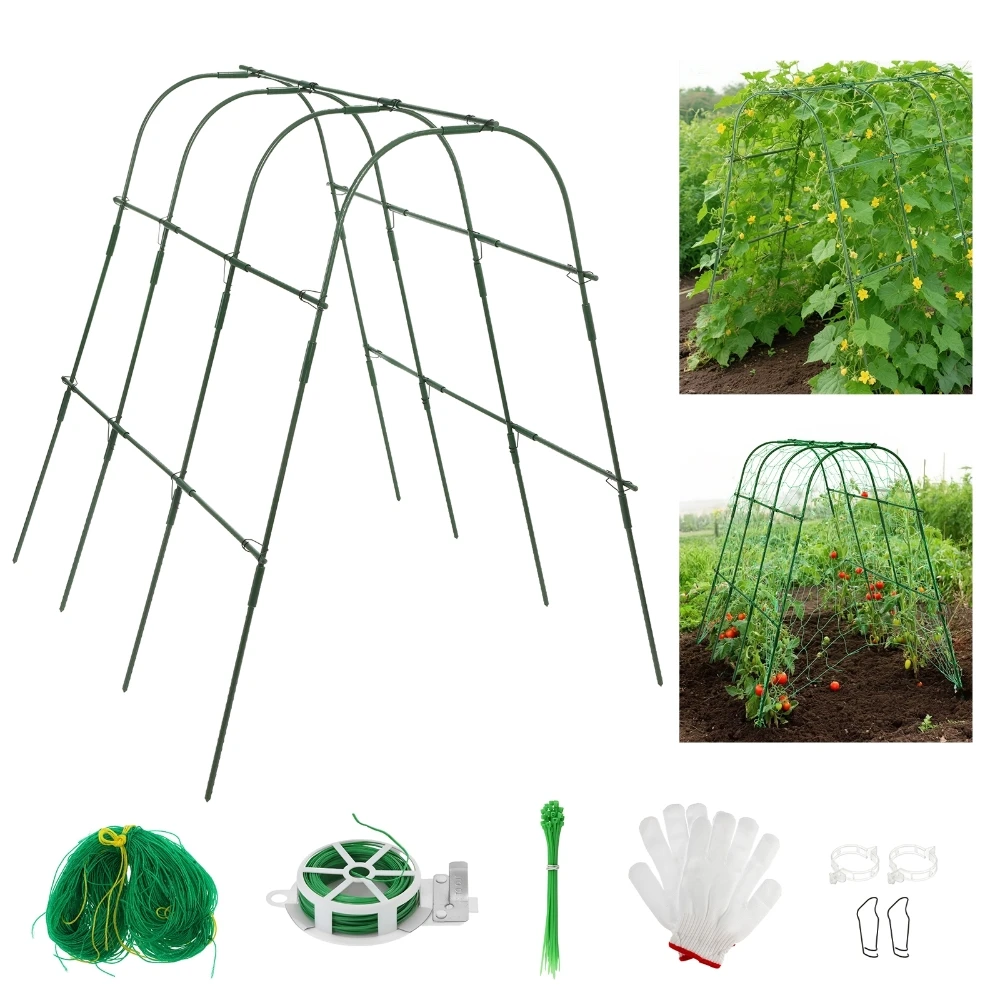 

1.6x1.2m Gardening Arch Bend Frame Garden Greenhouse Plants Flowers Climbing Vines Trellis U-shaped PVC Support Bracket