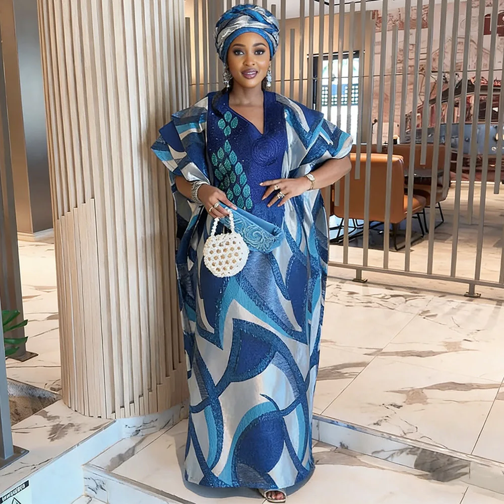 

Abayas African Dresses for Women Traditional Africa Clothing Dashiki Ankara Bazin Gown Robe Muslim Kaftan Maxi Long Dress