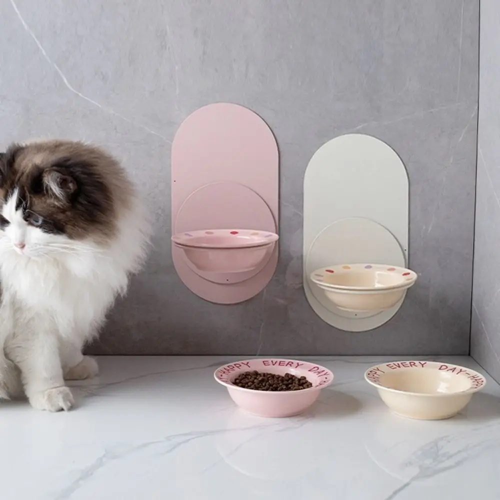 

Pet Products Ceramic Pet Feeding Bowl Wall Mounted Magnetic Dog Food Water Bowls Adjustable Height Anti-Tip Dog Bowl for Home