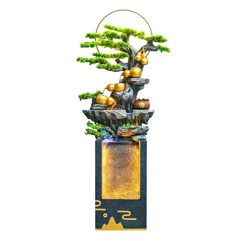 

LXGourd flowing water decorative ornament Chinese entrance feng shui wheel circulating flowing water to attract wealth