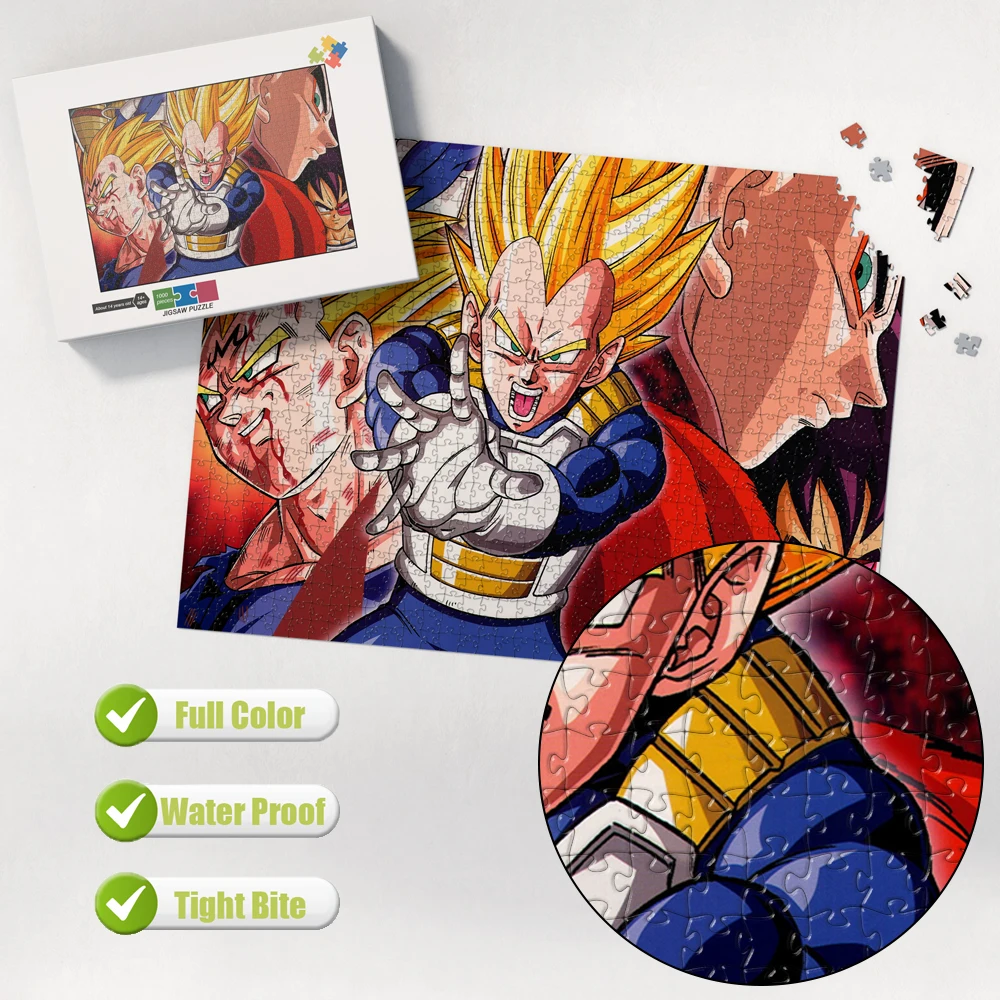Dragon Ball Vegeta Super Saiyan Jigsaw Puzzles Wooden Card Brain Teaser Puzzles for Adults Fun Montessori Educational Toys Gifts