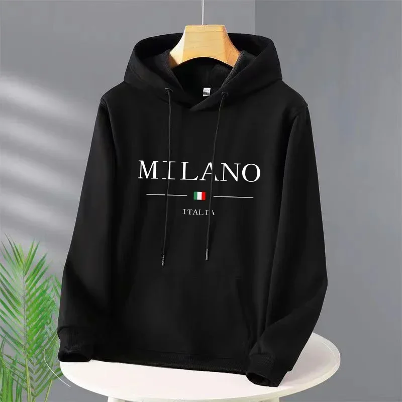 Luxury Brand Milan Fashion Hoodie Long Sleeve Pullover Hooded Sweatshirts Unisex Print Hoodie Casual Streetwear Clothing