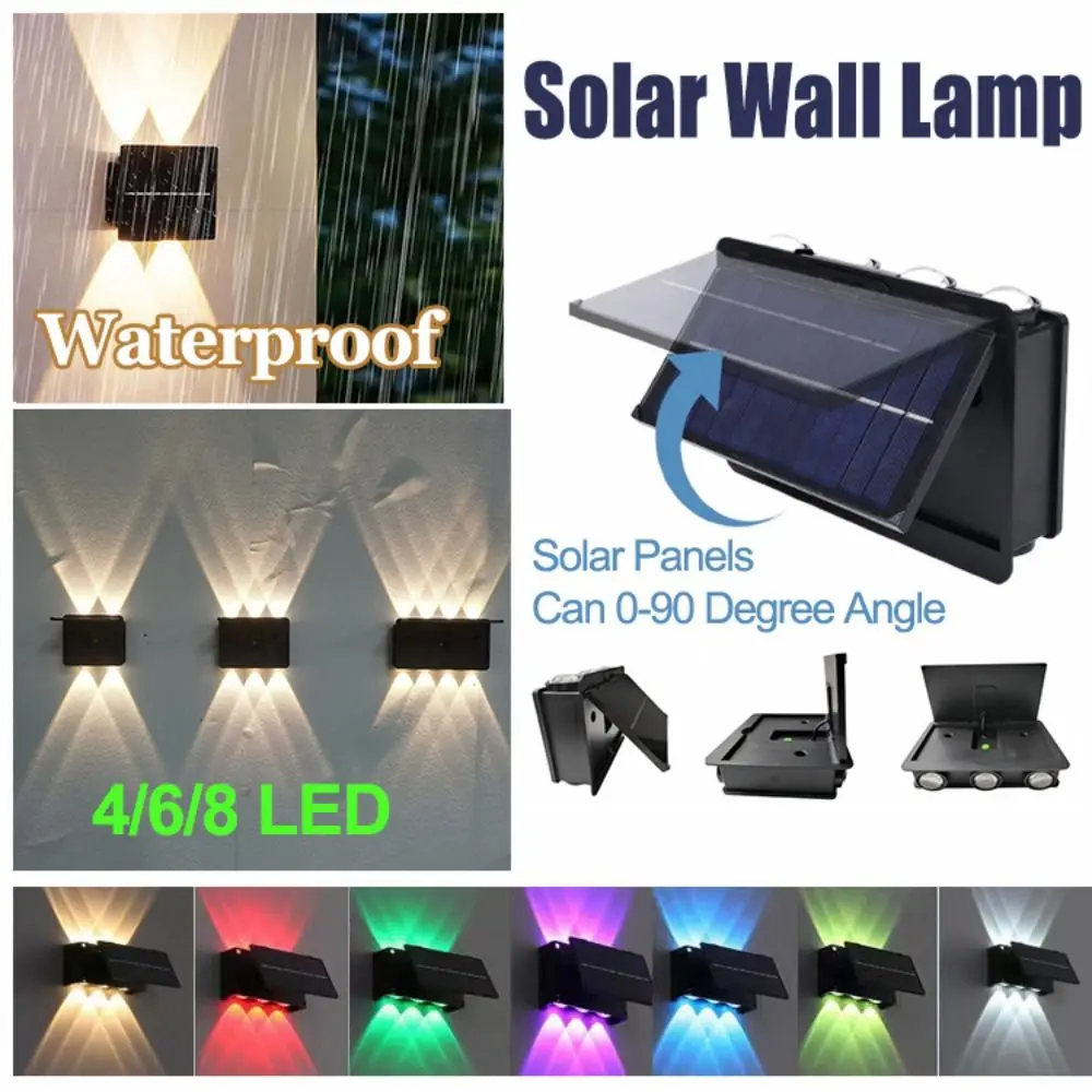 

4/6/8 LED Beads Solar Wall Lamp Wear Resist Waterproof LED Spot Light Rust Proof Energy Saving Garden Fence Light