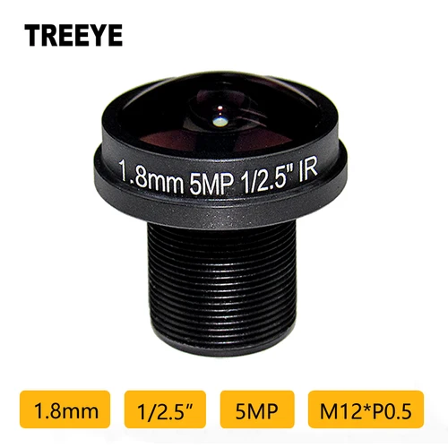 Imagen 1 del producto Lente ojo de pez HD de 5MP y 1,8mm, lente CCTV de 1/2, 5 "", lente IR M12, lente de cámara HD IP USB de 5 megapíxeles, accesorios CCTV F2.0, piezas de repuesto