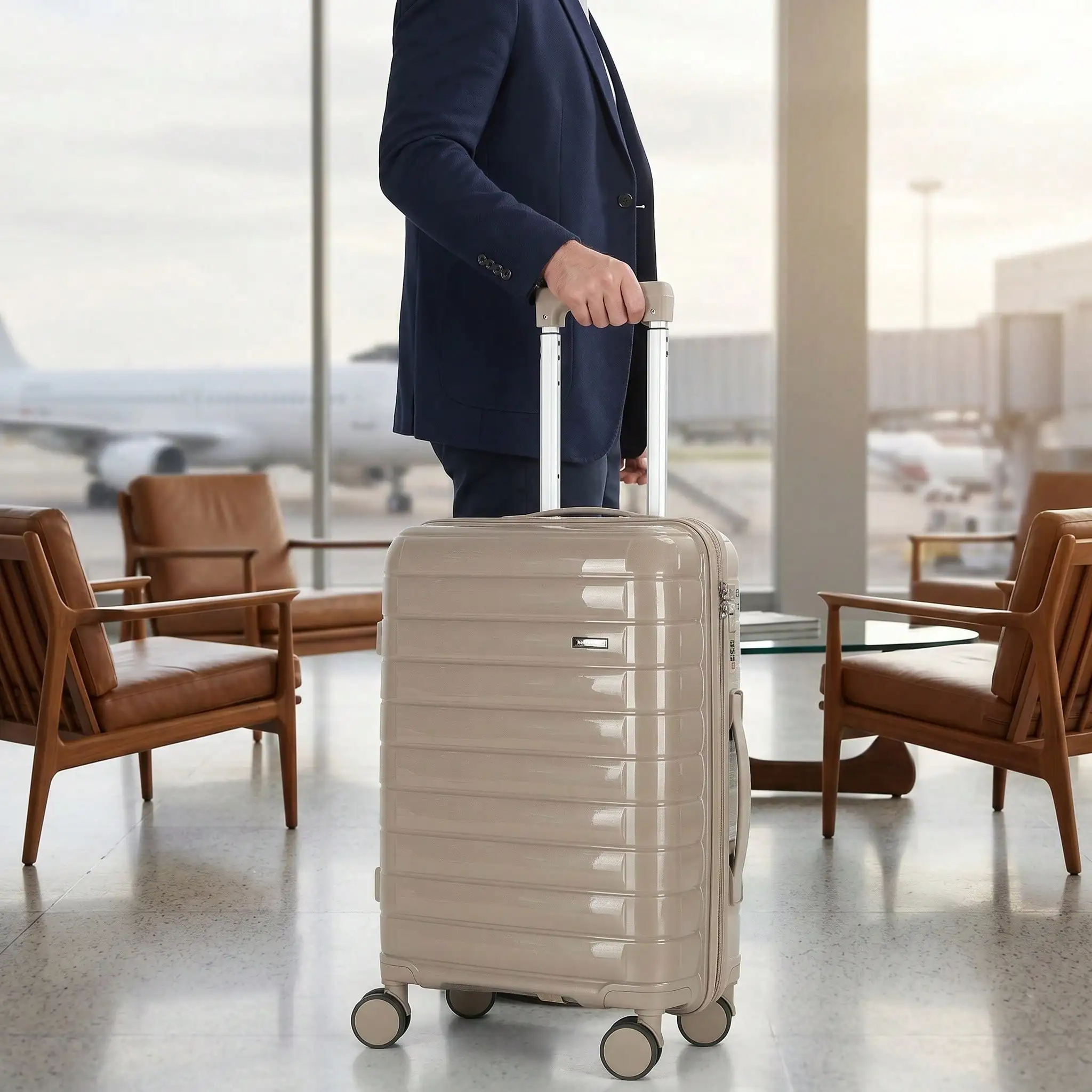 20-Inch Lightweight Carry-On Suitcase, Made Of PC And ABS, Hard-Shell Lightweight Suitcase With 4 Universal Wheels, TSA Lock, Travel Carry-On Luggage, Approved By Airlines, Hard-Shell Suitcase With Swivel Wheels