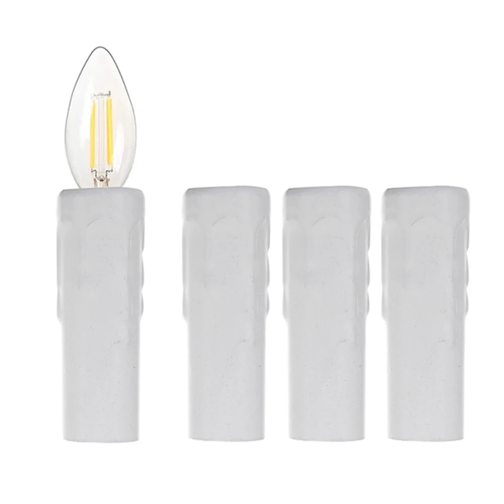 

4pcs Crystal Chandelier Tube Lamp Base Sleeve 25X80 White Teardrop Iron Socket Parts Flanging Holder Lighting