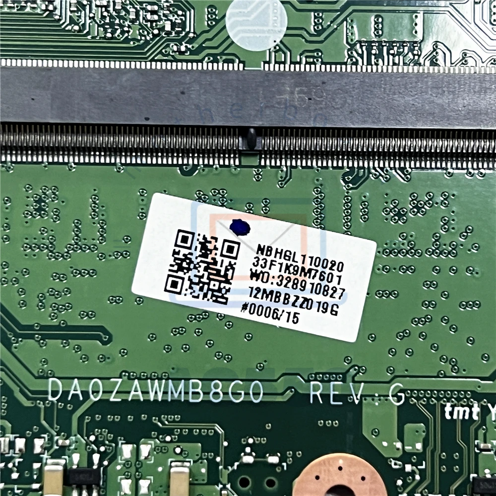 Placa-mãe portátil totalmente testada para Acer, DA0ZAWMB8G0, NBHGL11002, A315-55G, SRFFX I5-8265U, 4GB de RAM