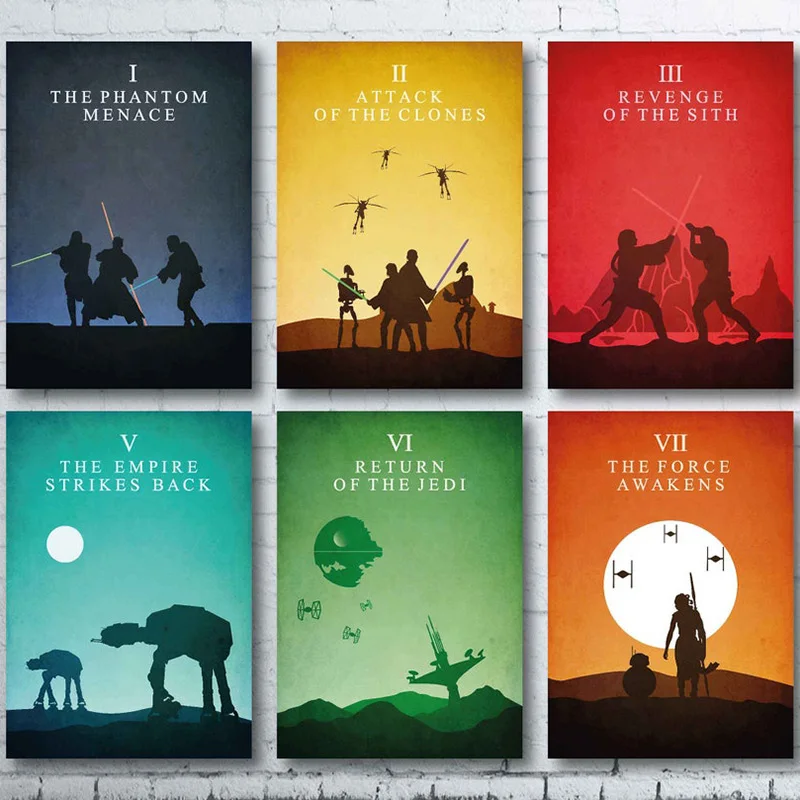 Póster de película clásica minimalista, nueva esperanza, Rise, película Vintage, estrella, cuadro artístico de pared, lienzo impreso, pintura para habitación, decoración del hogar, Cuadros