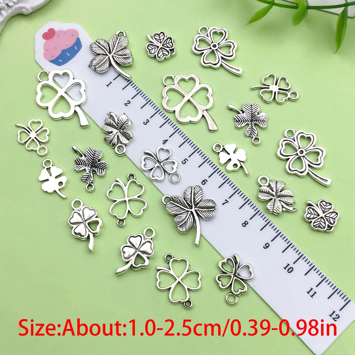 20/22/80pcs Lucky Four Leaf Clover Design Charms Alloy Pendants for DIY Bracelets Necklaces Earrings Jewelry Making Accessories