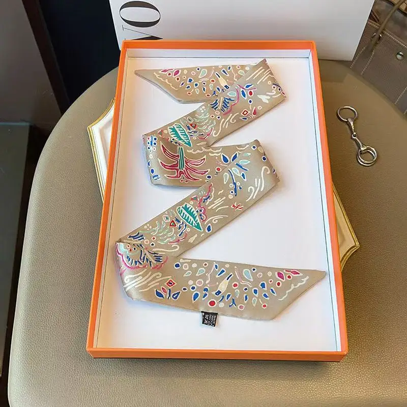 Versatile multifunzionale delle donne twill nastro cravatta borsa manico nastro fascia vendita calda piccola sciarpa sciarpa di seta 5 * 90 cm