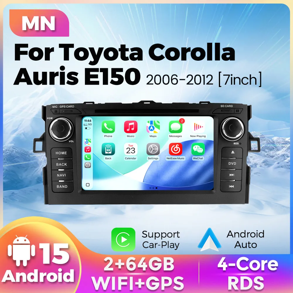 2din android 15 autoradio rds für toyota auris e150 corolla 2013-2018 multimedia video player gps navigation carplay auto stereo intelligente systeme für autos carplay carplay für auto autoradio