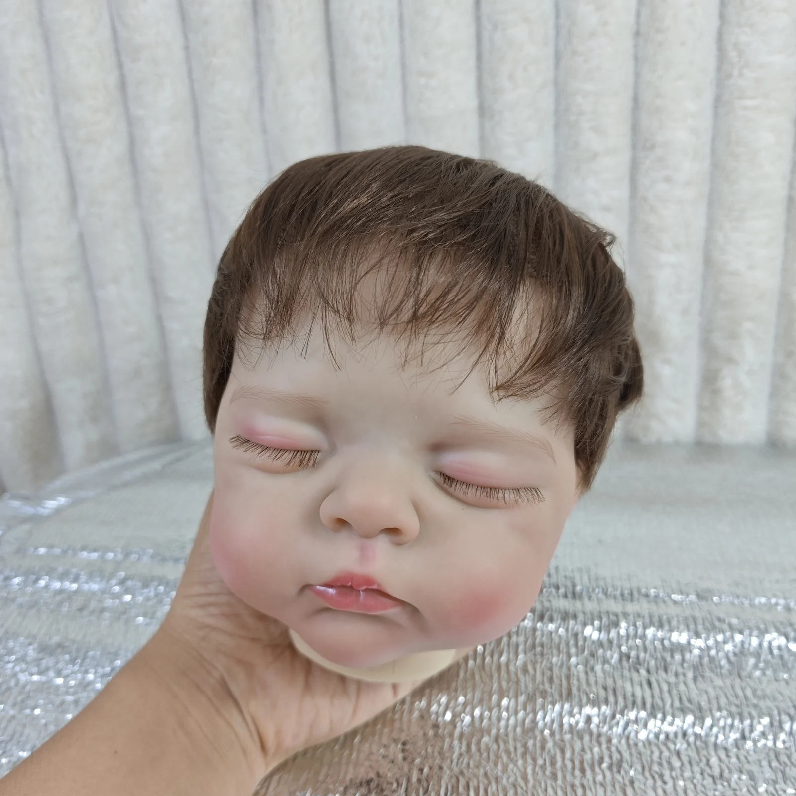 20 Inch Already Painted Reborn Doll Kit Irys With Rooted Hair and Cloth Body Unassembled DIY Vinyl Doll Parts Toy