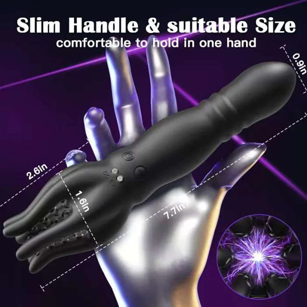 2-in-1 Vibrating Dildo Vagina Anal Butt Plug Vibrator Glans Stimulator Massager Sex Toys G-Spot Sex Toy For Women Men and Couple view 5