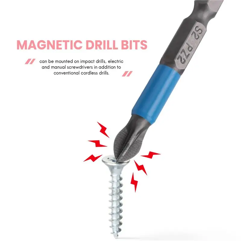 newyear828 24 Pcs Magnetic Anti Slip Screwdriver Bits Set PH1 PH2 PH3 PZ1 PZ2 PZ3 Impact Driver Bit Set 1/4 Inch Hex Shank