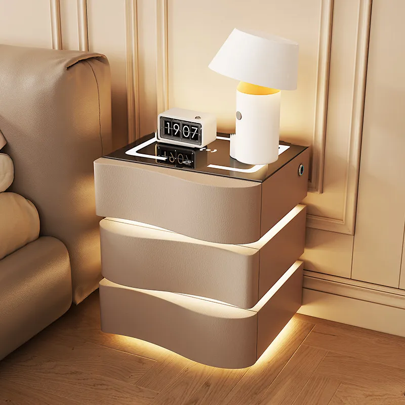 Minimalist Home Smart Nightstand Modern Creative Bedside Cabinet Multi-functional Side Table Premium Bedroom Storage Furniture