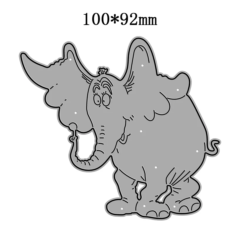 2022 New Elephant Eating Lollipop Metal Cutting Dies for Scrapbooking Paper Craft and Card Making Embossing Decor No Stamps