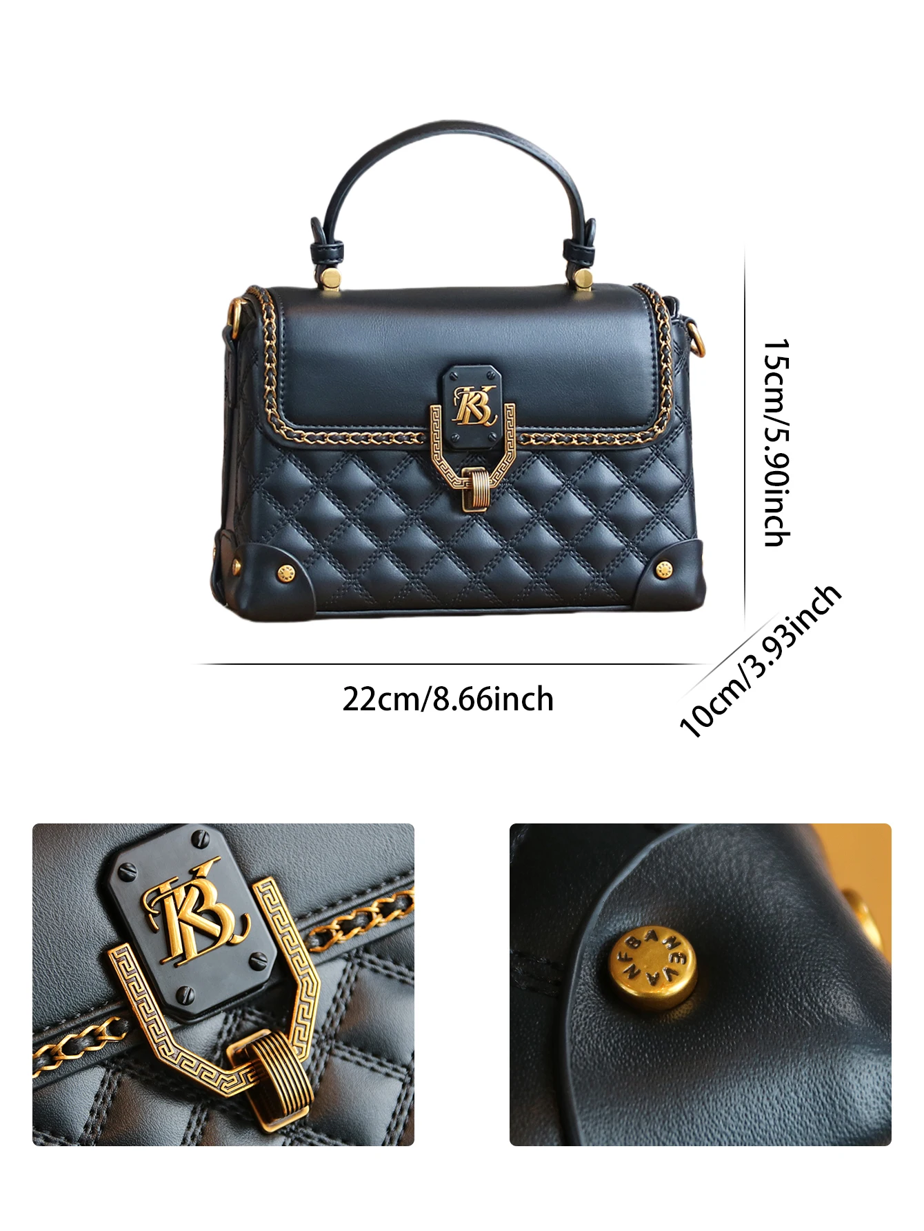 Fashion New 2026 Women's Bag Light Luxury Temperament Versatile Commuter Women's Diamond Embroidered Thread Handbag Lock Fashion