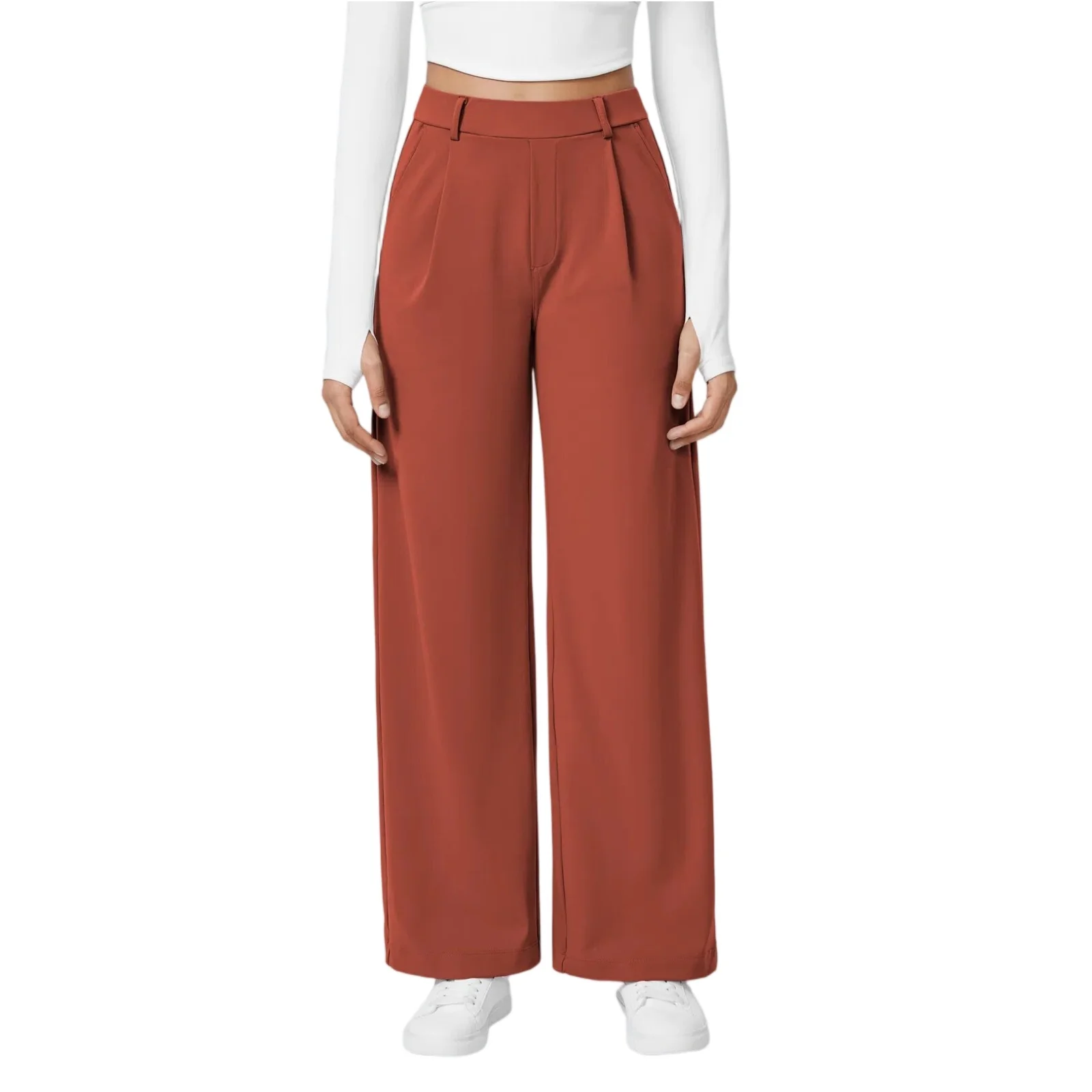 Celana Wanita Nyaman untuk Musim Gugur dan Musim Dingin, Model Kaki Lebar, Kasual, Sporty, Menutupi Kaki, Mengecilkan Perut, Serbaguna, Panjang Lantai 2025