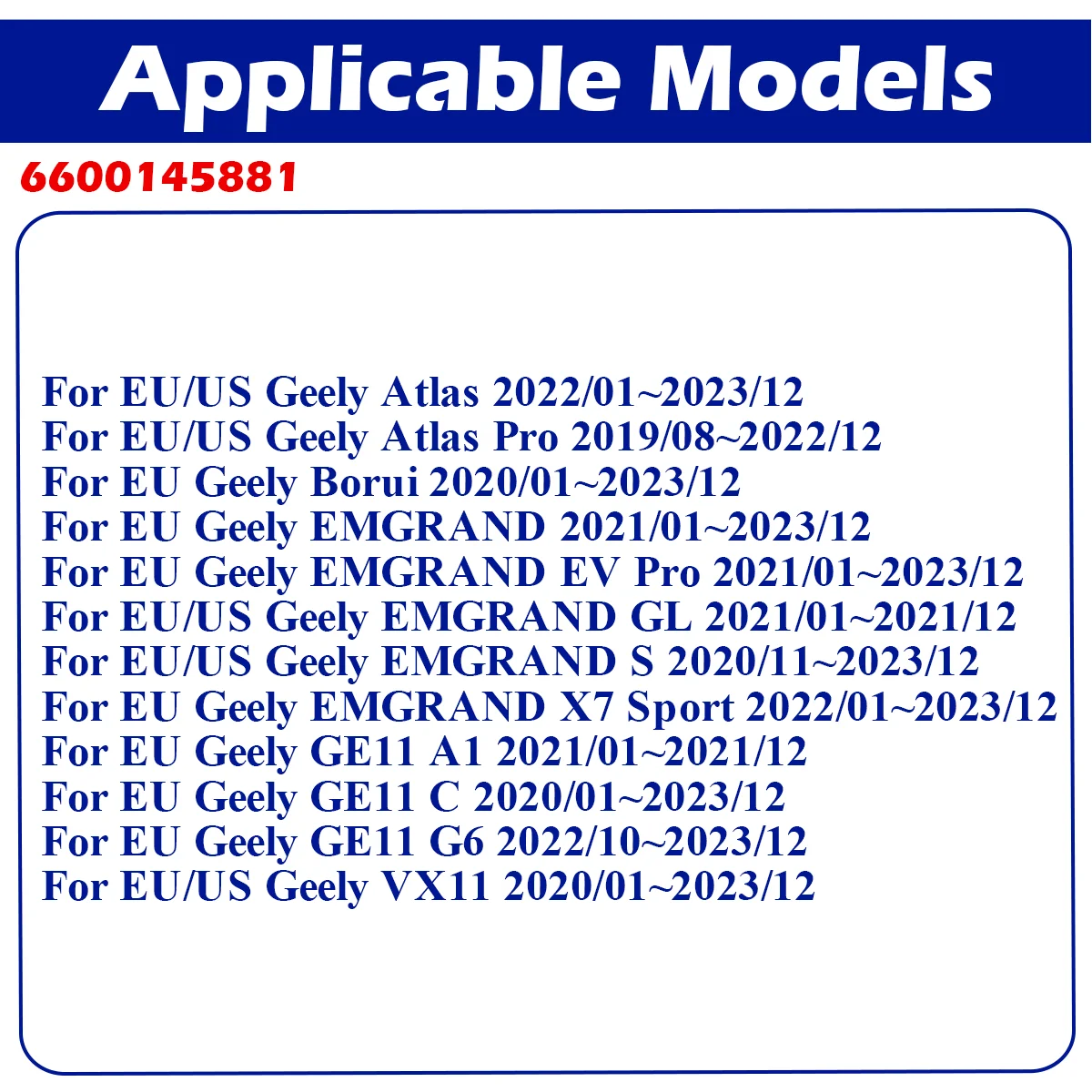 6600145881 TPMS Tire Pressure Sensor For Geely Atlas Pro Borui EMGRAND EV Pro GL S GE11 A1 C G6 VX11 2020 2021 2022 2023 433MHz