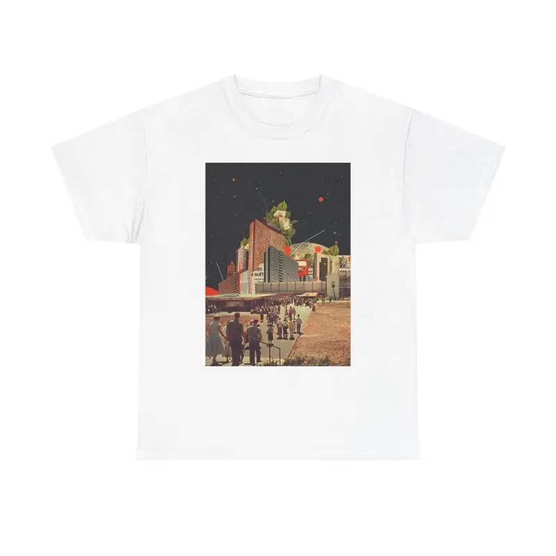 Outer Space T Shirt Vintage Futuristic Heavy Cotton