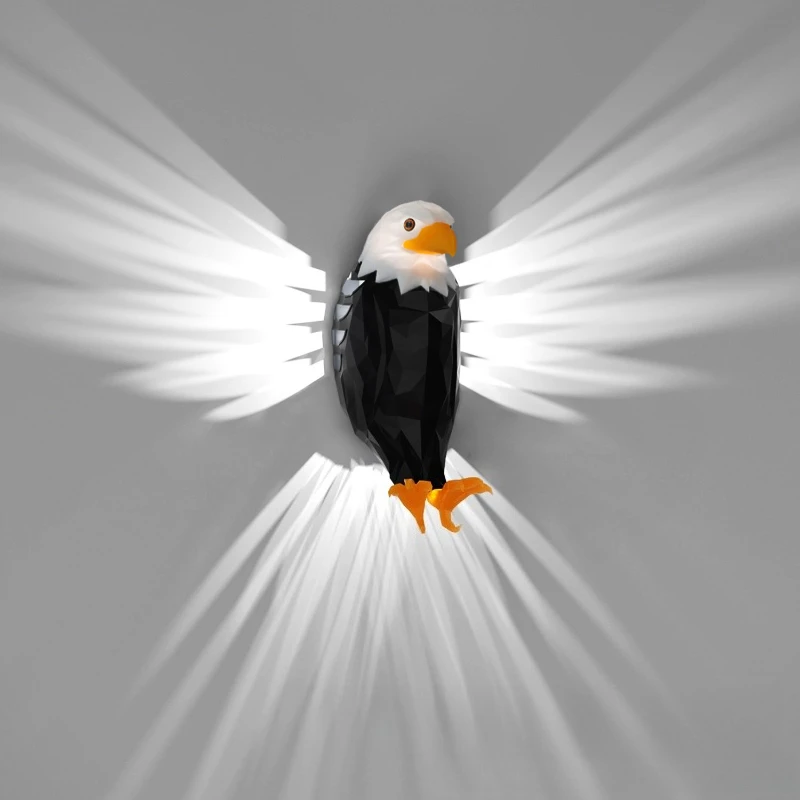 

Black Eagle Wall Lamp Creative 3D Eagle Wall Light Modern Decorative Ambient Mood Lamp for Home Bar Restaurant Decoration