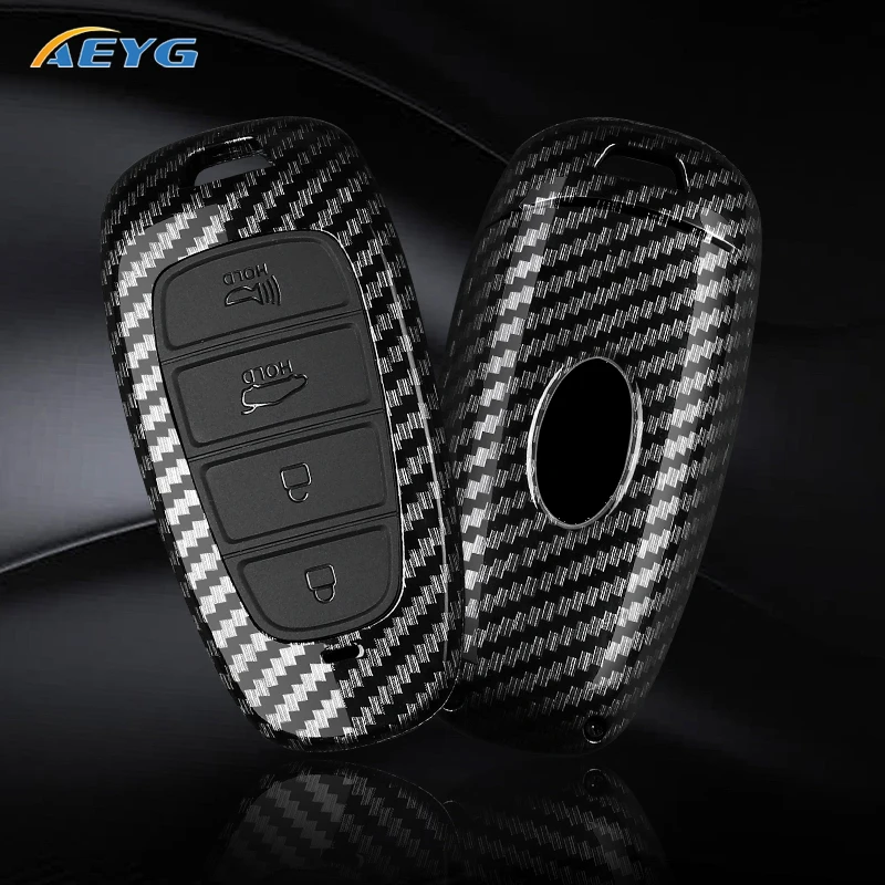 Funda de fibra de carbono ABS para llave de coche, funda para Hyundai Sonata Sel Ev 6 8 IONIQ 5 NEXO Tucson Sonata 2020 Grandeur 2020 Sonata Limited