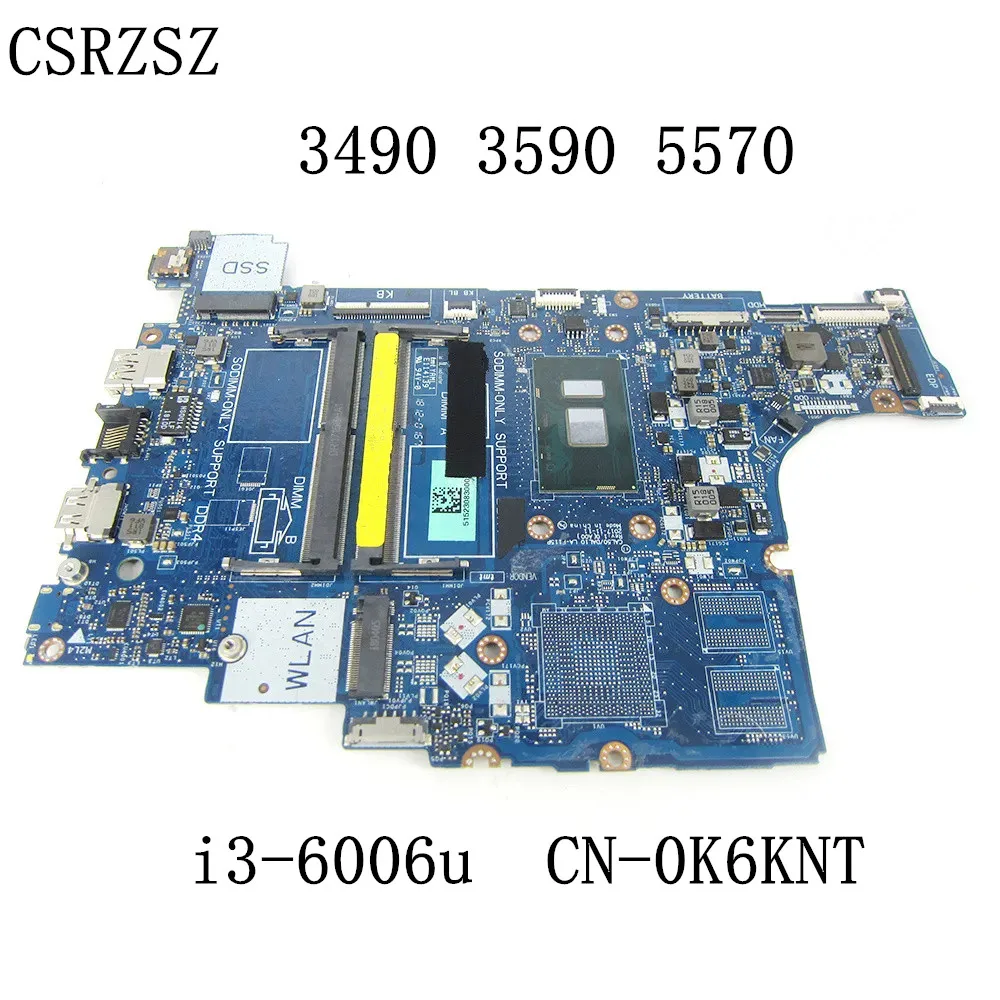 

Материнская плата для ноутбука Dell inspiron 3490, 3590, 5570 с планшетом управления, k, KNT, K6KNT, нормально работающая