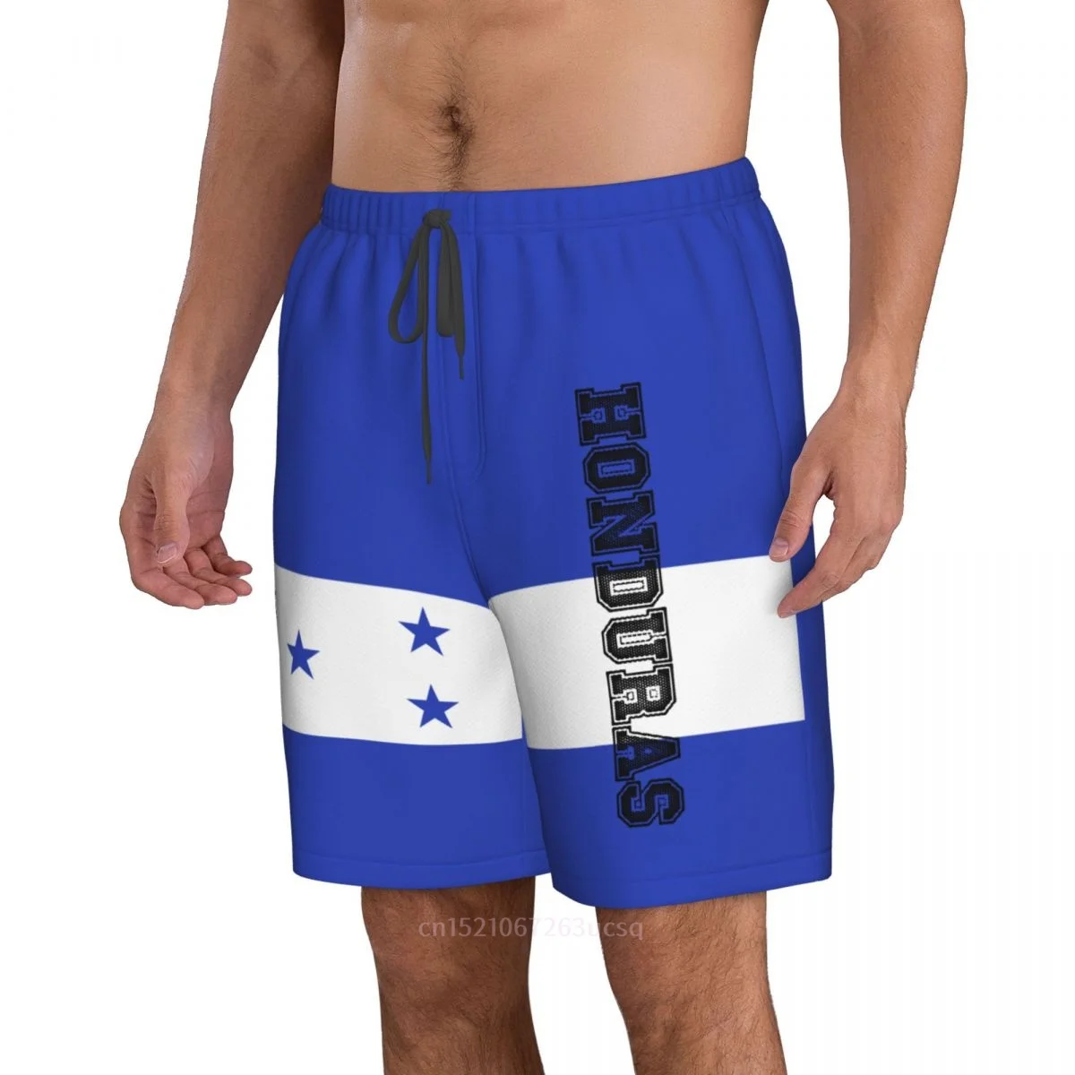 2023 Summer Polyester Honduras Country Flag 3D Printed Men's Board Shorts Beach Pocket Running Summer Pants