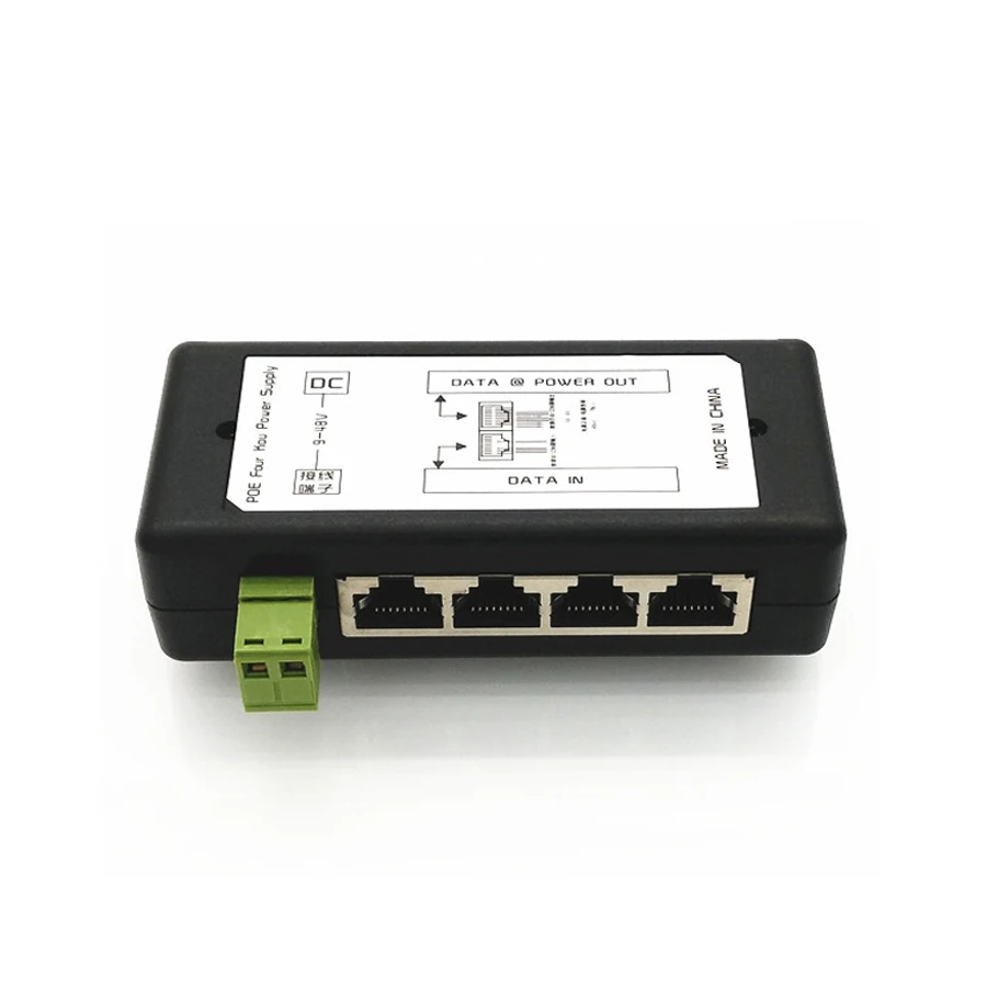 

4 Ports 8 portsPoE Injector PoE Power Adapter Ethernet Power Supply Pin 4,5(+)/7,8(-) Input DC12V-DC48V for IP Camera