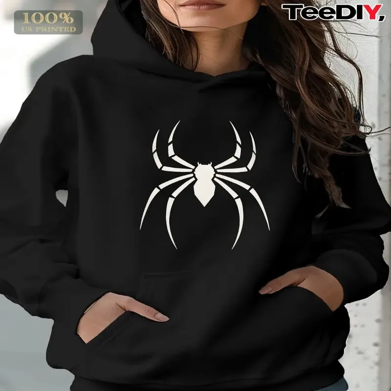 

Зимне-осенний свитшот большого размера, женская одежда больших размеров, женский белый паук с рисунком, удобный уличный стиль, удобный топ Y2k