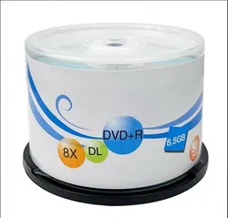 DVD+R DL 8.5GB Dual Layer D9L 8X 24Mmin 50Pcs/Barrel