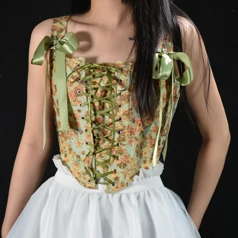 

Lolita Tanks Corset Sexy Slimming Bandage Shapewear Women Streetwear Woman Clothes Evening Party Elegant Retro Bustier Top