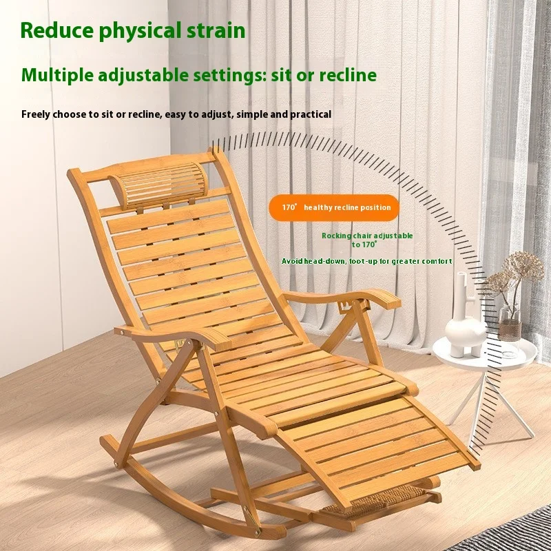 عالية الجودة قابل للتعديل مسند الظهر كرسي حديقة الشمس المتسكع الخيزران طوي كرسي متأرجح كرسي بظهر للاستلقاء فناء بارك #5