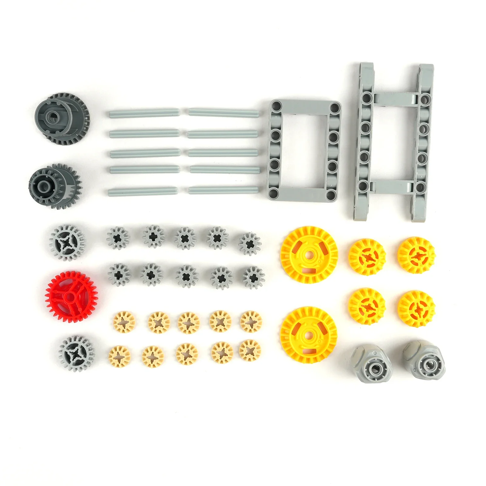 45PCS Versatile Differential Gear Technical Building Blocks Set Parts Frame/Gears/Shaft/Axle Assembled Bricks Toys Accessories