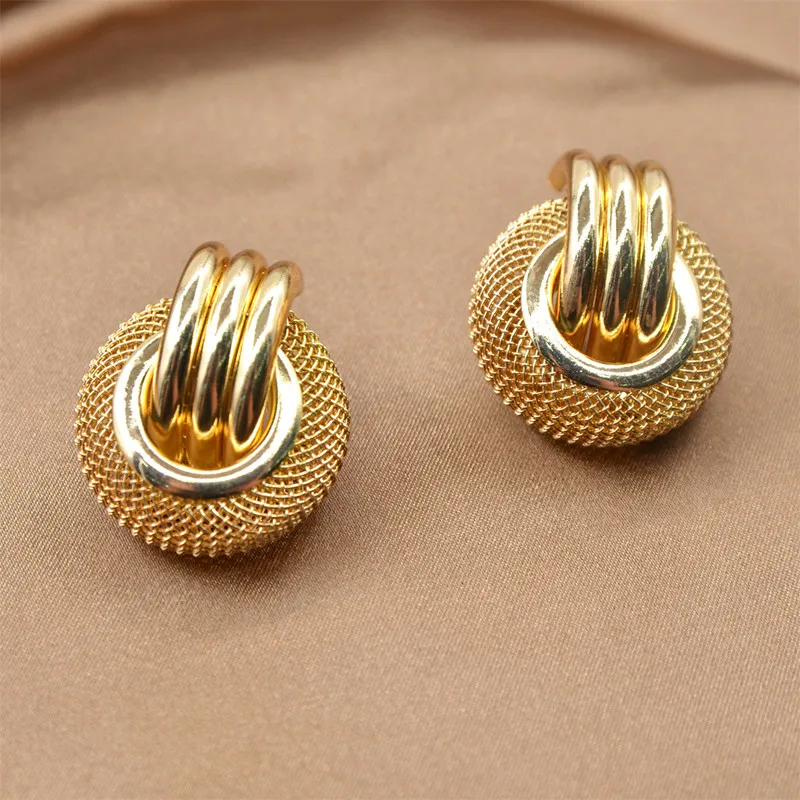 

Exaggerated Earrings Woman 2022 Fashion Retro Punk Earring Metallic Multiple Circle Girl Earrings Trendy Jewelry Couple Gift