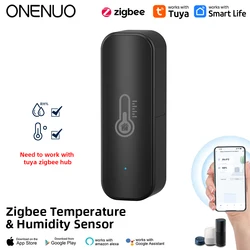 ONENUO Tuya ZigBee sensore di temperatura e umidità intelligente alimentato a batteria ZigBee Smart Home Security funziona con Alexa Google Home