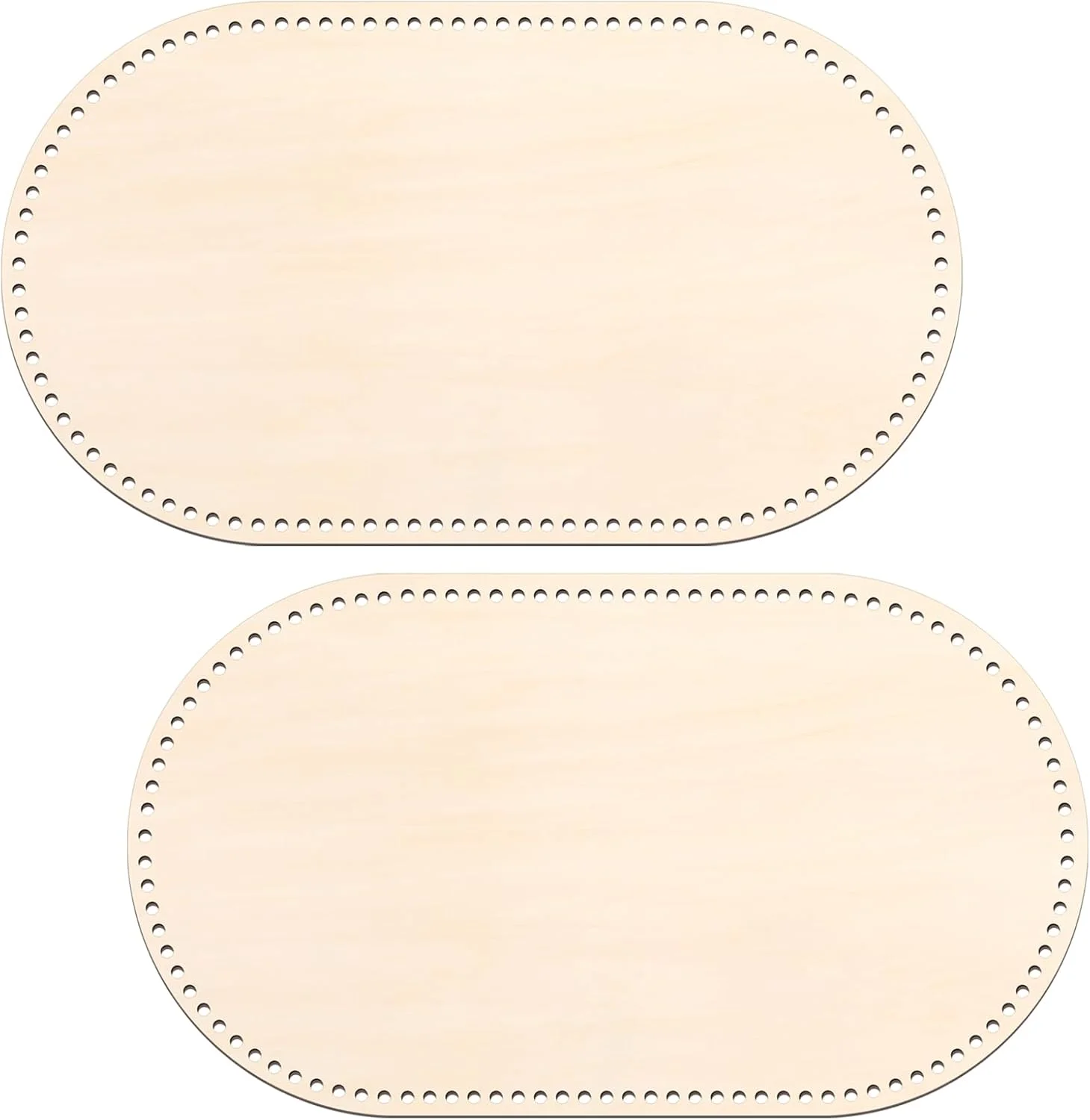 

2pcs Moses Basket Wood Bottom 70 x 40 cm Oval Natural Wood Base Shaper for DIY Crochet or Knitting Weaving Crafts