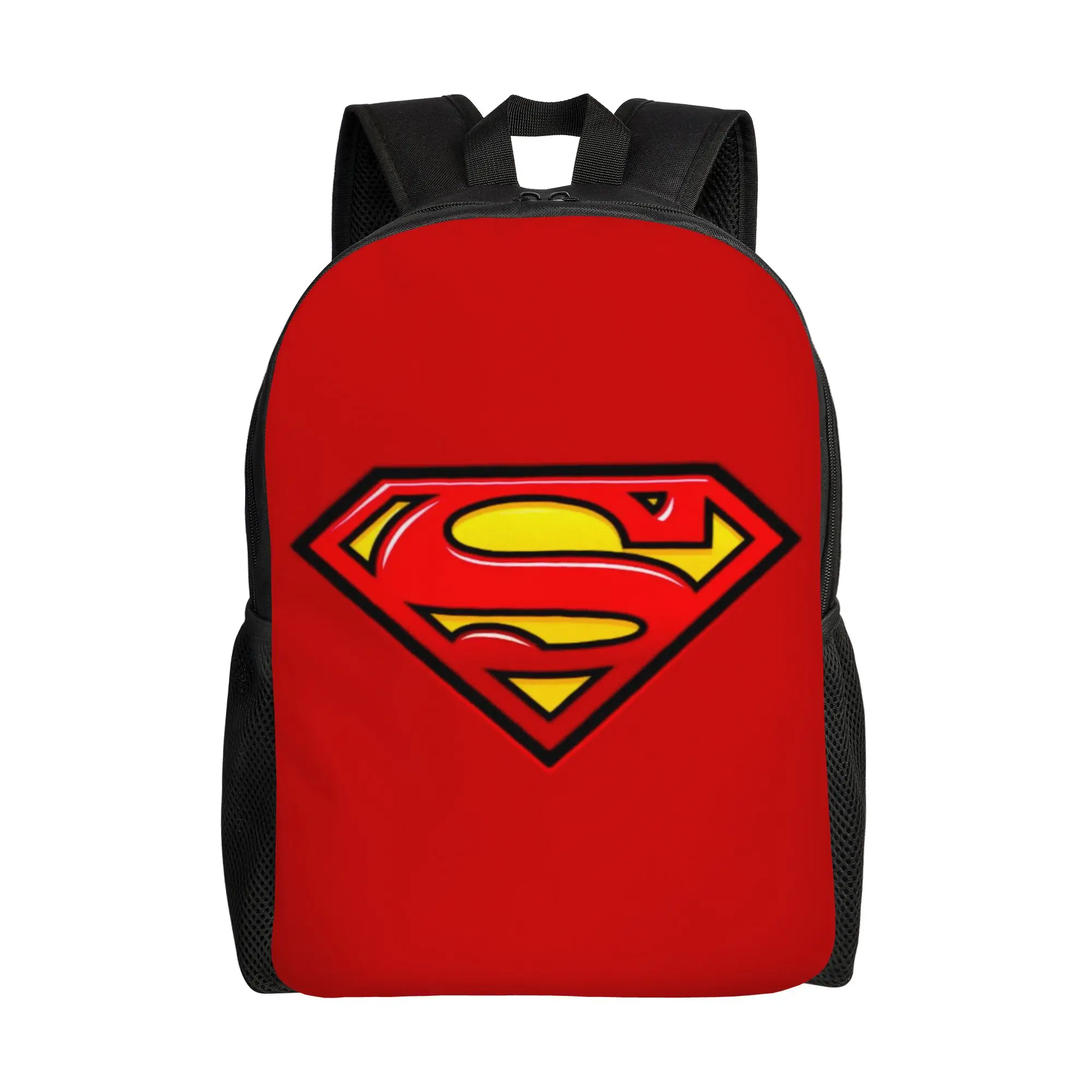 Back to school season Dual-Use Simple Red Flat Superman Logo Design Daypack  Unisex Backpack