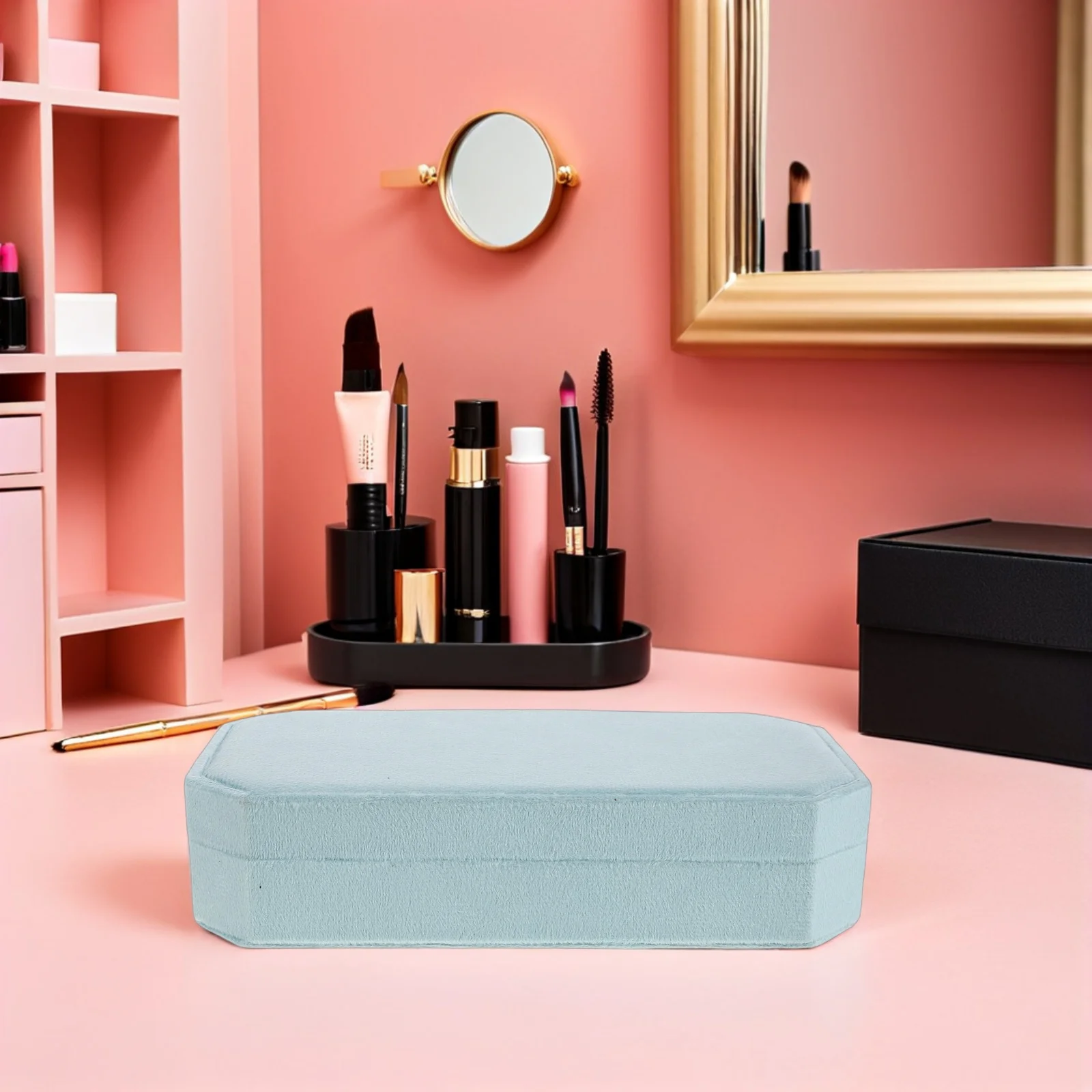 

Jewelry Storage Box Octagonal Design Portable Travel Case For Women Girls Compact Organizer Small Earring Packing Box