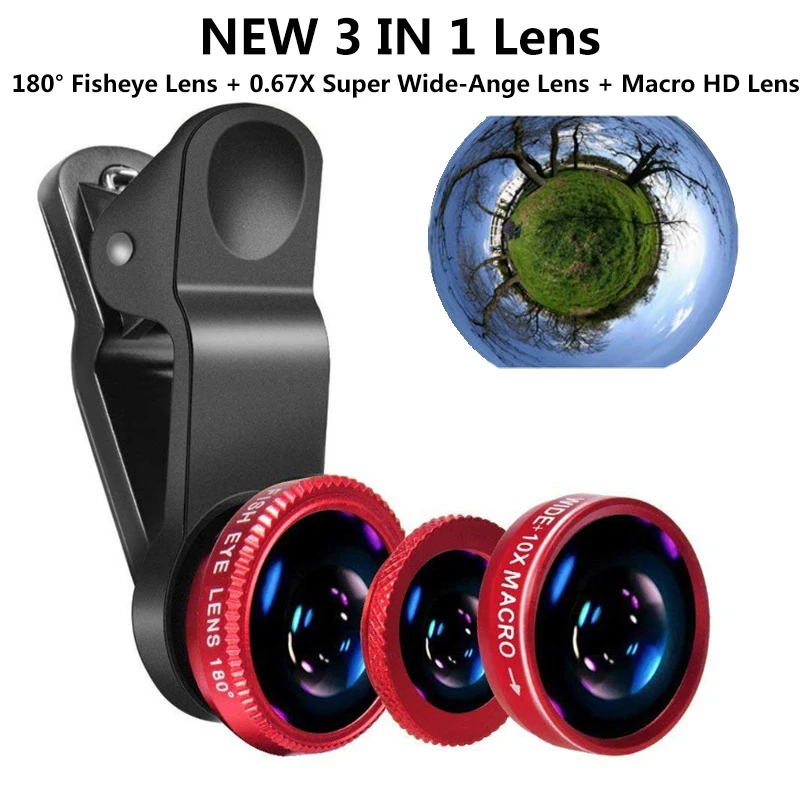 TIDOVE 2 IN 1 Lens Universal Clip 37mm Mobile Phone Lens Professional 0.45x 49uv Super Wide-Angle + Macro HD Lens For iPhone 13