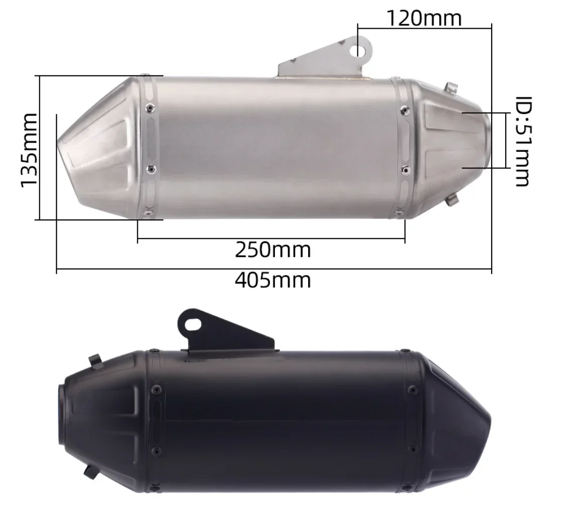 51mm Off-road motorcycle exhaust muffler for CRF250 CRF300 CRF1100 ADV790 ADV390