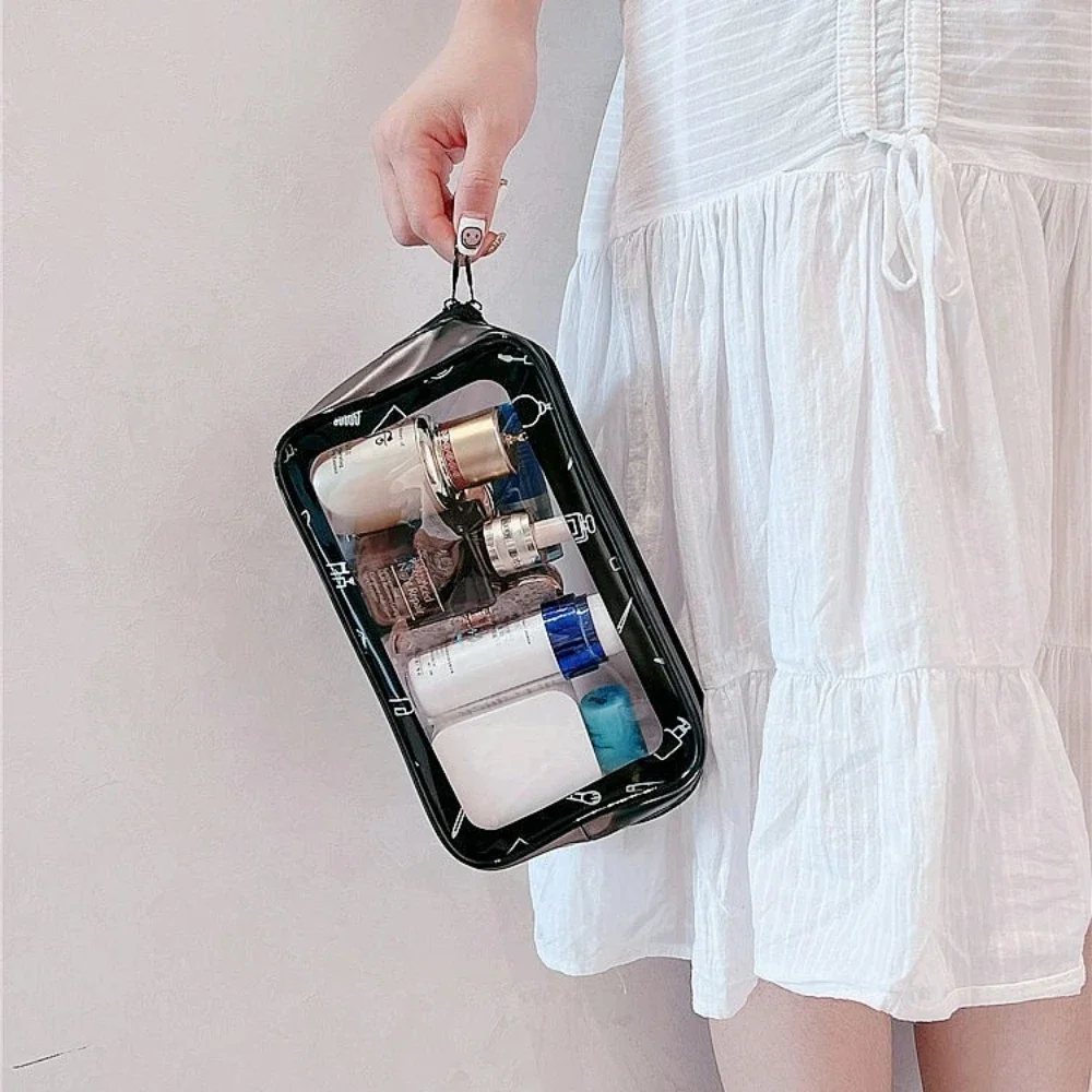 1-5PCS PVC Waterproof Transparent Cosmetic Bag Large Capacity Cosmetic Bag Travel Cosmetic Storage Bag Wash Bag Cosmetic Bag