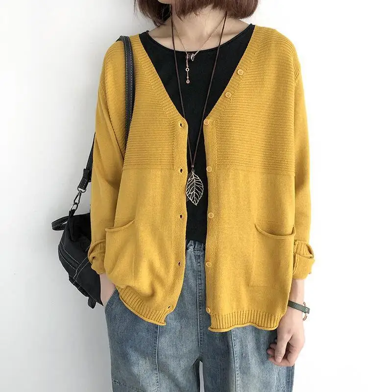 

Cardigan Sweater Coat korean popular women's clothes Knitwear Woman clothes winter 2025 Short Loose Thick cozy tops